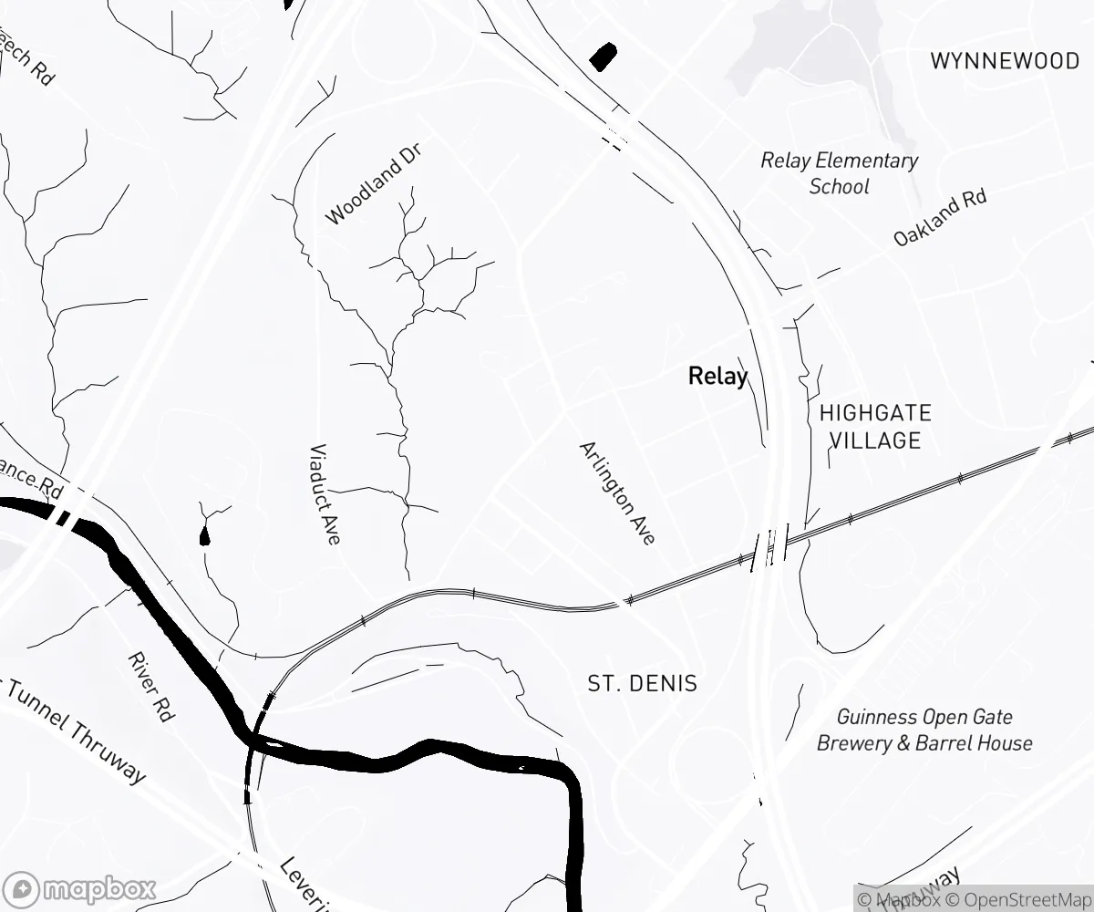 Map of Relay and St. Denis, Maryland