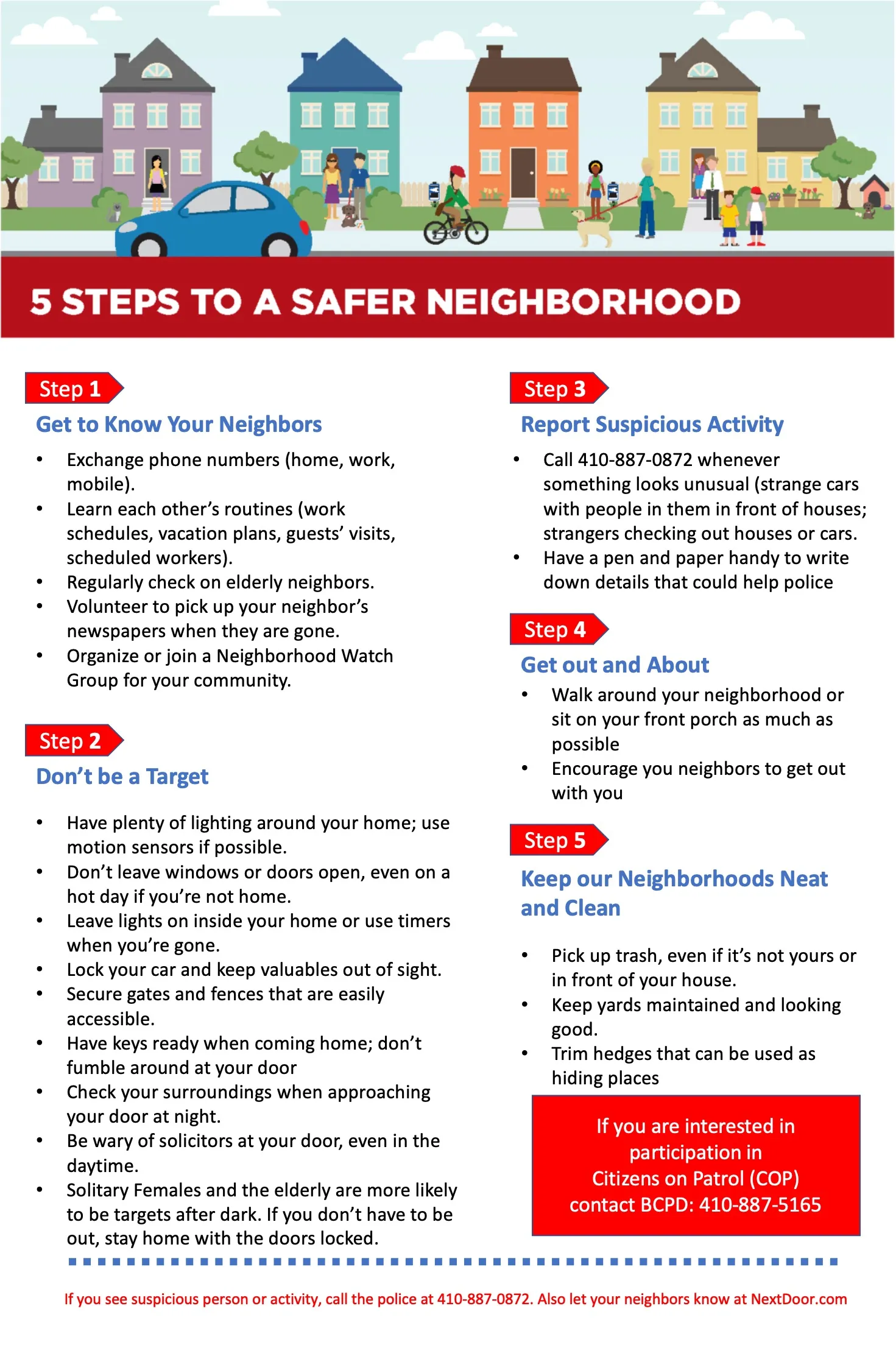 5 steps to a safer neighborhood